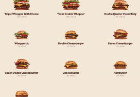 Burger King menu