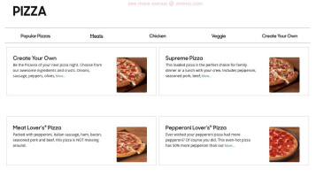 Pizza Hut menu