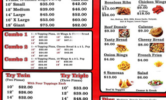 Canadian Pizza Unlimited Innisfail menu