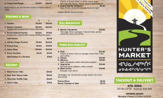 Hunter's Market menu