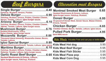 Igloo Drive-In menu