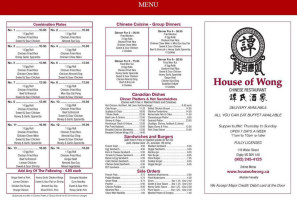 House Of Wong menu