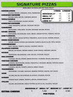 Yroc Pizza & Pasta menu