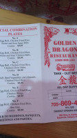 Golden Dragon Chinese menu