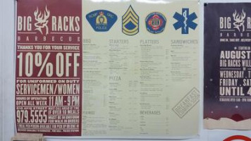 Big Racks Barbecue menu