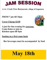 The Creek View Restaurant menu