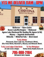 Cortina Pizza menu