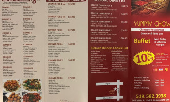 Yummy Chow Chinese Restaurant menu