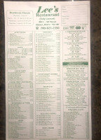 lee's menu