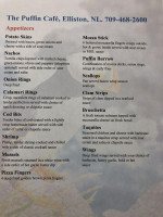 The Puffin Café menu