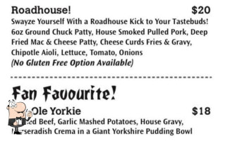 The Small Axe Roadhouse menu