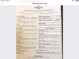 United Inc menu