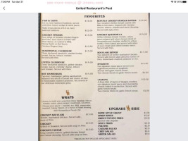 United Inc menu