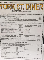 York St. Diner menu