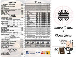 Estevan Pizza Chinese Cuisine menu