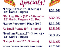 Passage Pizza menu