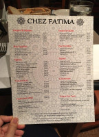 Chez Fatima menu