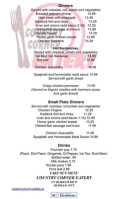 Country Corner Eatery menu