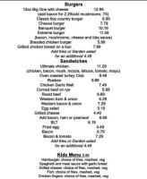 Country Corner Eatery menu