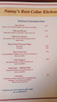 Nanny's Root Cellar Kitchen menu