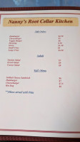 Nanny's Root Cellar Kitchen menu