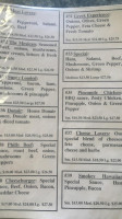 Derwent Pizza menu