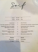 Soif à Vin menu