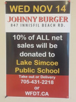 Johnny Burger menu