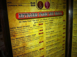 Belvedere Cookhouse & Saloon menu