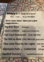 Wimpy's Diner menu