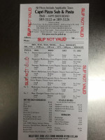 Capri Pizzeria menu