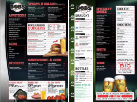 Bob's Burger menu