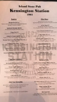 Island Stone Pub menu