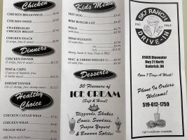 Sky Ranch Drive-in menu