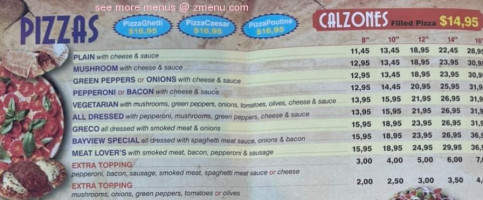 Bayview Pizzeria menu