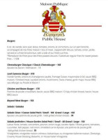 Cameron Public House menu