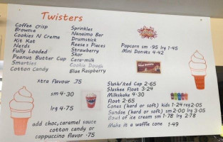 Rdr Grill Ice Cream menu