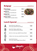 Jacob's Noodle & Cutlet menu