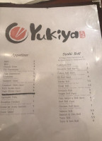 Yukiya Sushi menu