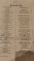 Lakeside Cafe menu