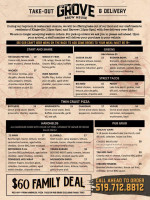 The Grove Brewing Company menu