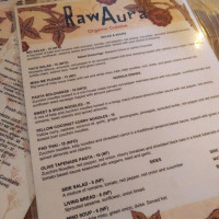 Raw Aura Organic Cuisine menu