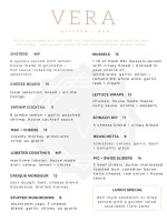 Vera Kitchen menu