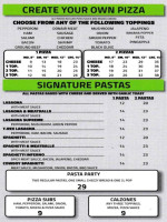 Yroc Pizza & Pasta menu