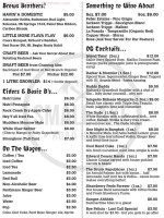 The Small Axe Roadhouse menu