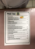 Phad Thai menu