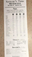 Bayside Pizza menu