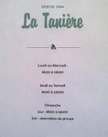 Café Terrasse La Tanière menu