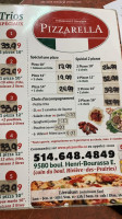 Pizzarella menu