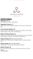 Namaste Bistro menu